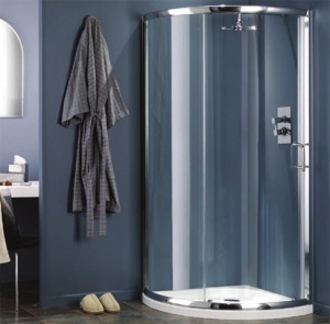 Aquaglass Single Door Quadrant Shower Enclosure.